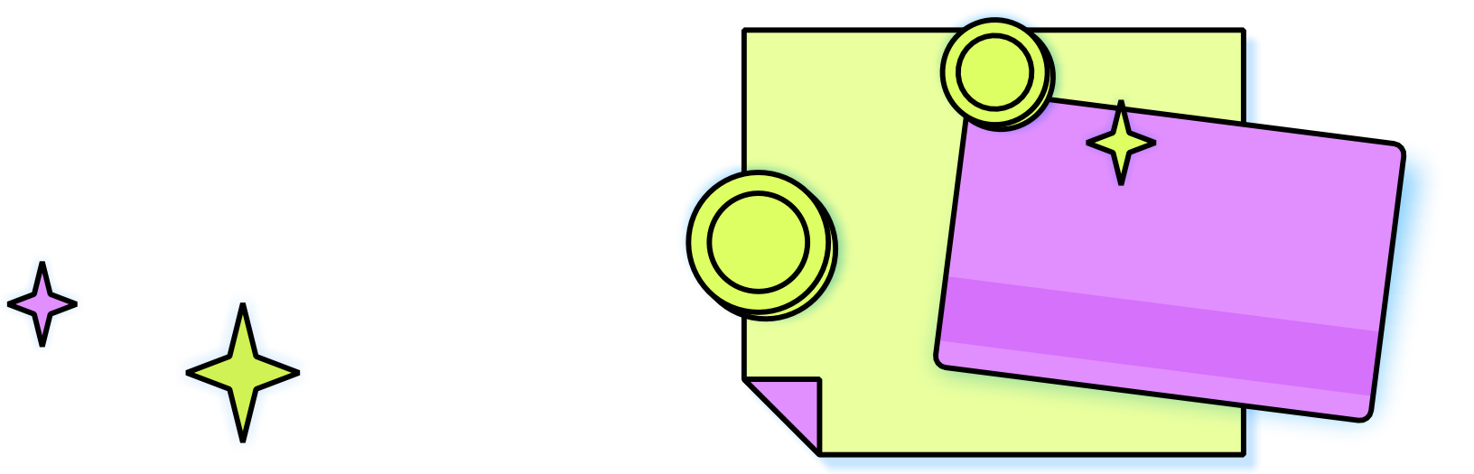 Illustration of cash and card for payment