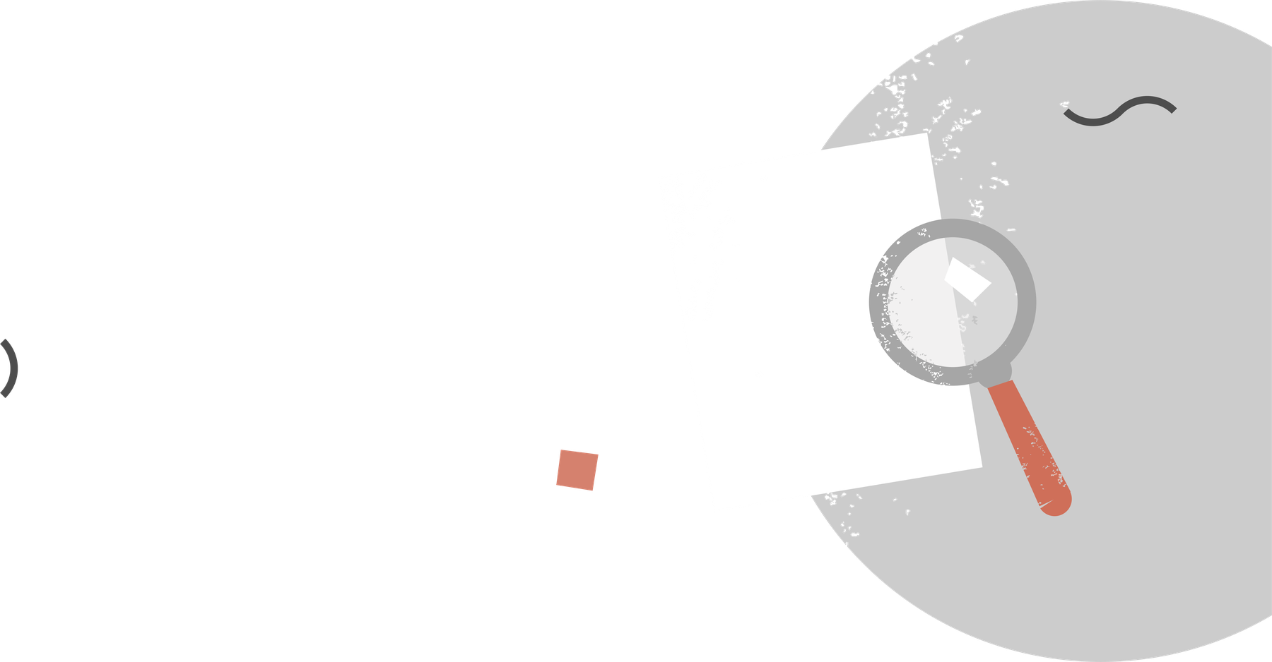 A magnifying glass on a stack of paper, symbolizing the search for problems